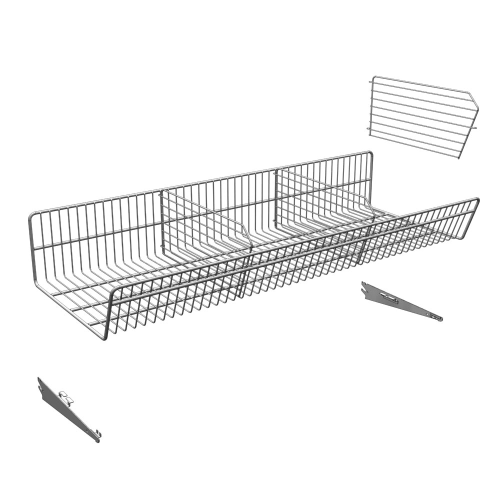 Image of Continuous Wire Basket Assembly, with exploded brackets and dividers.