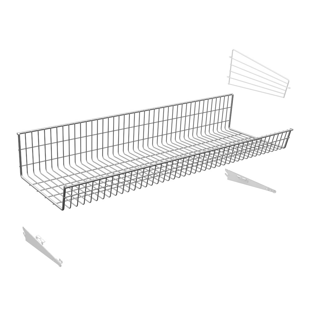 Endless Wire Basket image with exploded divider and brackets