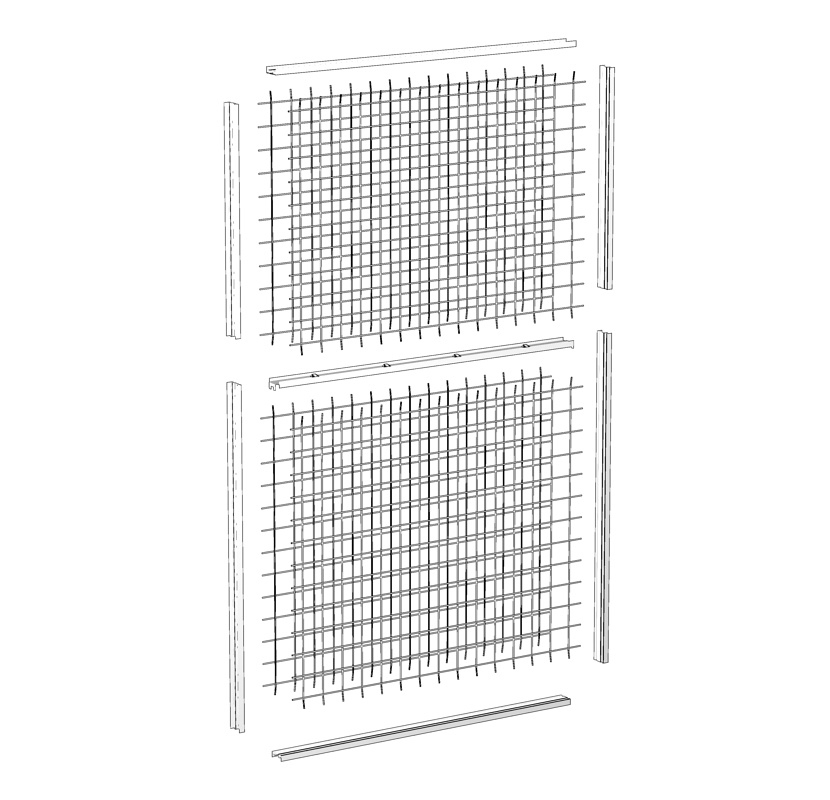 Wiregrid Backs and Rails - Exploded View